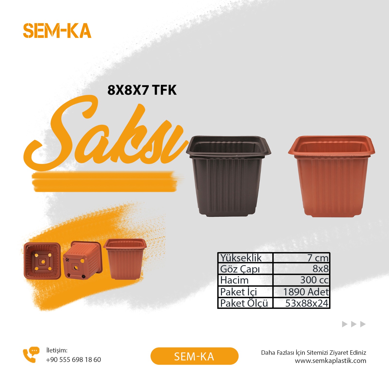 8x8x7 TFK Saksı 8x8x7 TFK Saksı