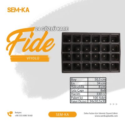 24 Gözlü Kare Fidelik