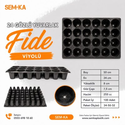 24 Gözlü Yuvarlak Fidelik